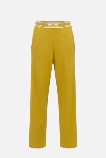 Viscose Trousers with Contrasting Bands