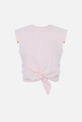 Jersey Sleeveless Tie-Front Top