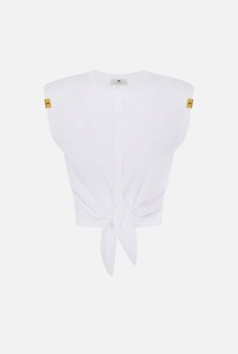 Knot-Front Jersey T-Shirt