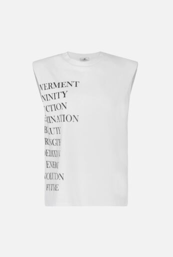 Slogan-Print Sleeveless Jersey Tee