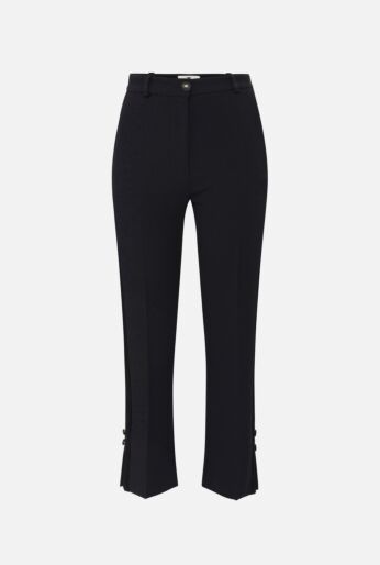 Crepe Tuxedo Trousers with Satin Accents