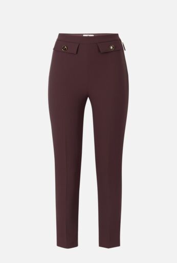 Slim-Fit Trousers with Buttoned Waist Detail