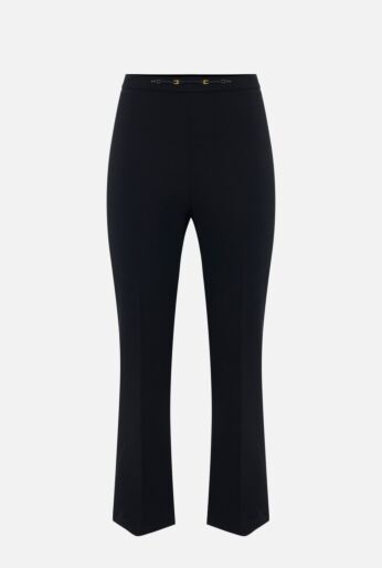  Double Crepe Cropped Flared Pants