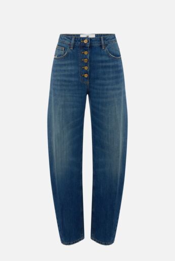 Denim Barrel-Leg Jeans