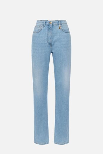 High-Waisted Light-Wash Jeans