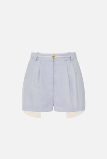 Cool wool shorts with satin details