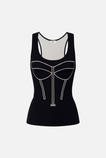  Bustier-Style Tank Top with Graphic