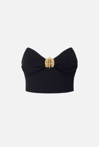 Top in Flowing Crêpe Fabric with Jewelled Decoration