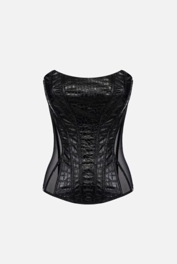 Top with coconut print texture and tulle