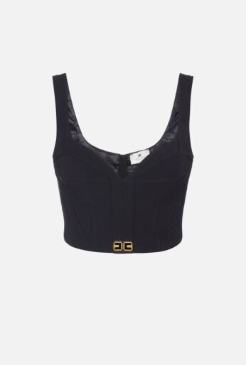 Top in lightweight crêpe fabric with logo details