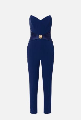 Flowing Crêpe Jumpsuit with Macro Bow