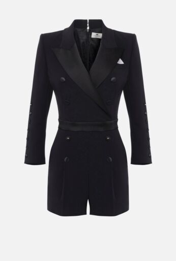 Tuxedo-Inspired Tailored Romper